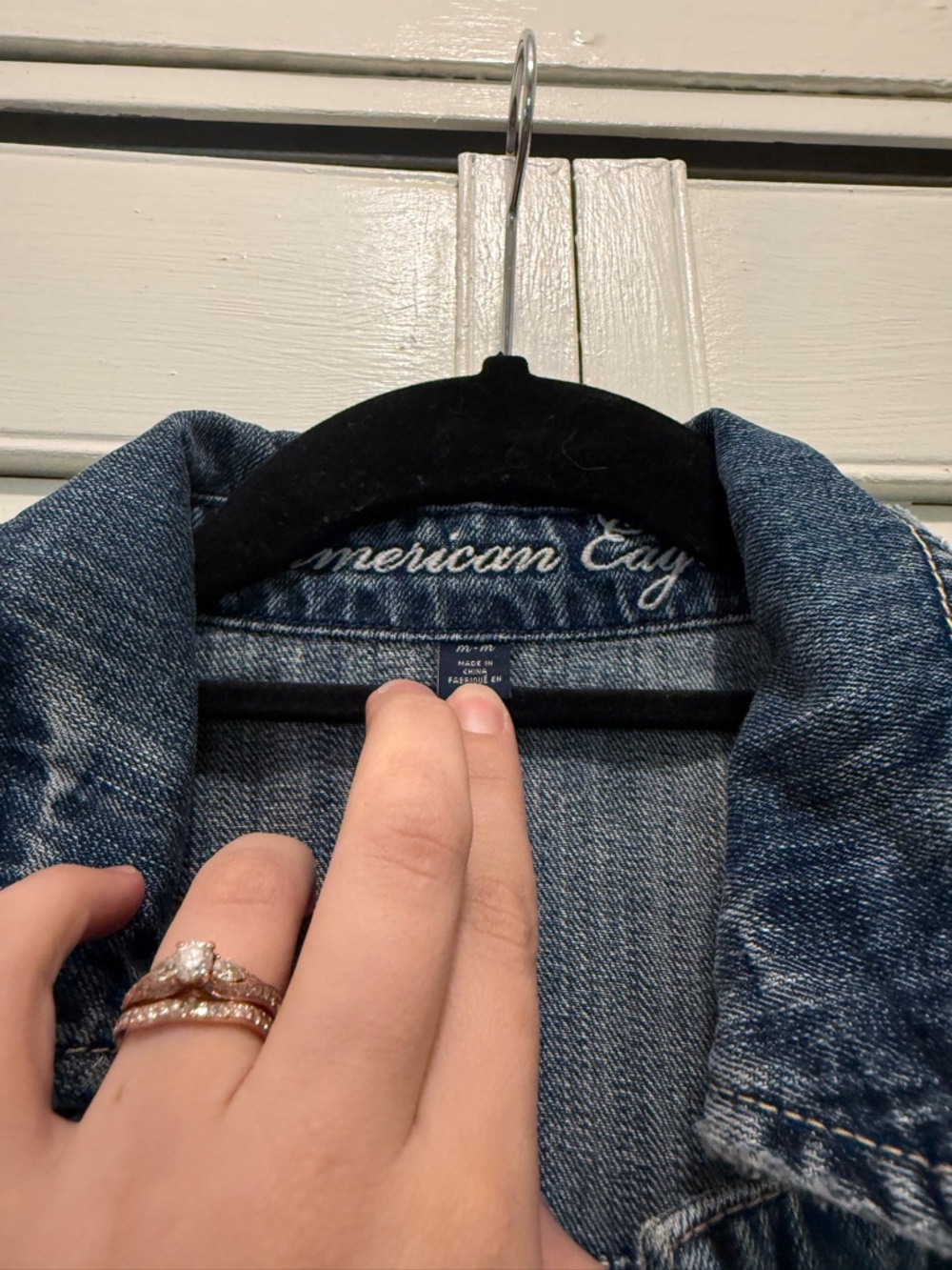 American Eagle Outfitters Blue Denim Embroidered Lemon Jacket - Picture 4 of 5